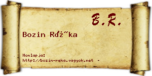 Bozin Réka névjegykártya